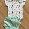 Conjunto Infantil Feminino Body Caquito e Short Verde Fernanda Ramos Kids