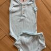 Conjunto Infantil Feminino Body Regata e Short Azul Bebê Fernanda Ramos Kids