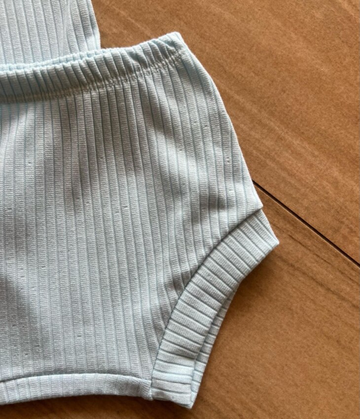 fernandaramoskids com br Conjunto Infantil Feminino Body Regata e Short Azul Bebê2