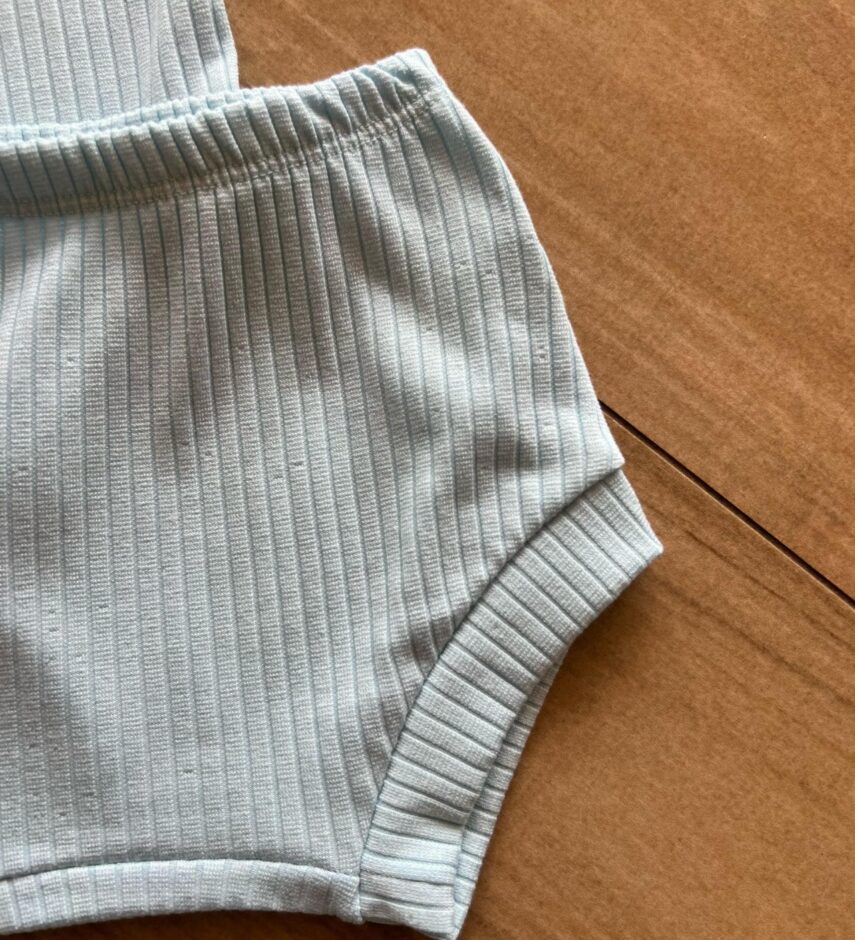 fernandaramoskids com br Conjunto Infantil Feminino Body Regata e Short Azul Bebê2