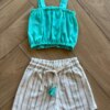 fernandaramoskids com br Conjunto Infantil Feminino Kimono Top e Short Listra Colorida1