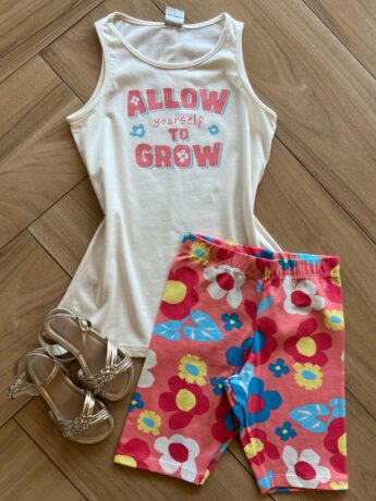 Conjunto Infantil Feminino Regata Allow Yourself e Short Estampado Fernanda Ramos Kids