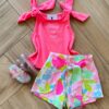Conjunto Infantil Feminino Regata Cherry e Short Estampado Fernanda Ramos Kids