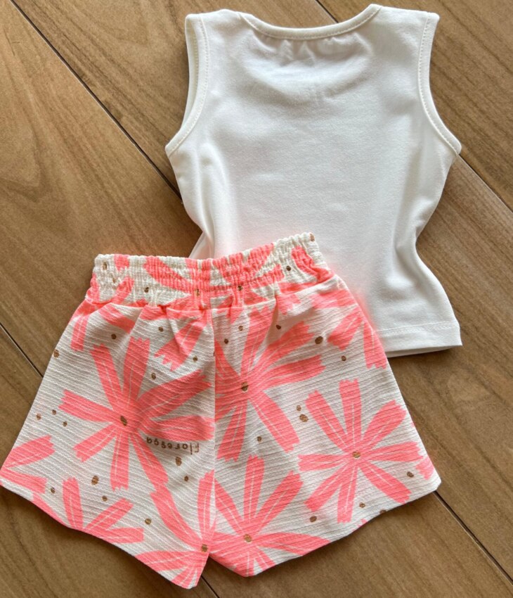 fernandaramoskids com br Conjunto Infantil Feminino Regata Chinelo Rosa e Short 2