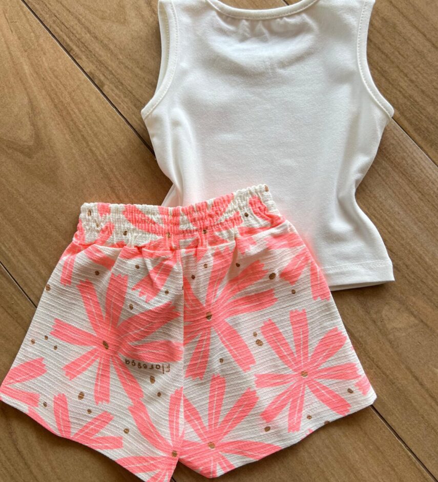 fernandaramoskids com br Conjunto Infantil Feminino Regata Chinelo Rosa e Short 2