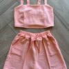 Conjunto Infantil Feminino Regata Cropped com Lastex e Short Laranja Fernanda Ramos Kids
