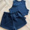 fernandaramoskids com br Conjunto Infantil Feminino Regata Cropped com Strass e Short Preto2