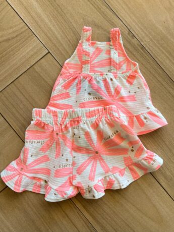 fernandaramoskids com br Conjunto Infantil Feminino Regata e Short Estampa Florescer Rosa2