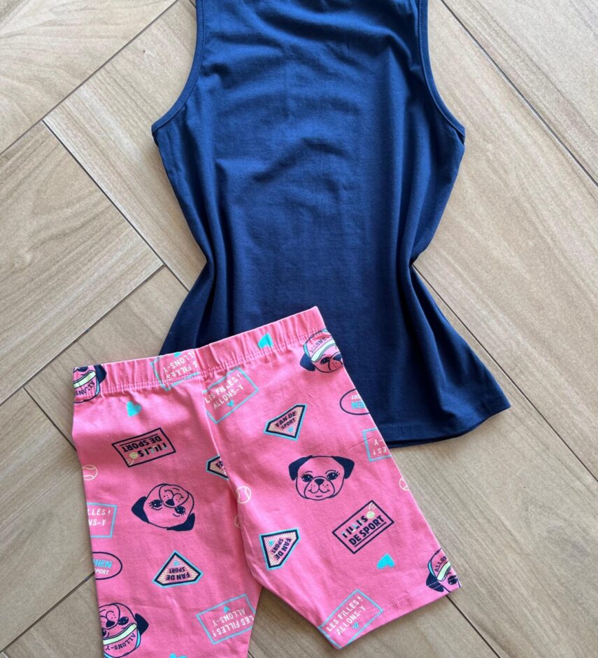 fernandaramoskids com br Conjunto Infantil Feminino Regata e Short Estampado De Sport 1