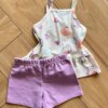 Conjunto Infantil Feminino Regata Fundo do Mar e Short Lilás Fernanda Ramos Kids