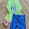 Conjunto Infantil Feminino Regata Les Fil Les e Bermuda Estampada Fernanda Ramos Kids