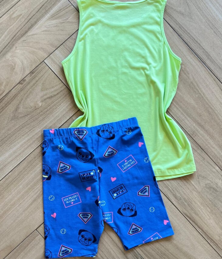 fernandaramoskids com br Conjunto Infantil Feminino Regata Les Fil Les e Bermuda Estampada2