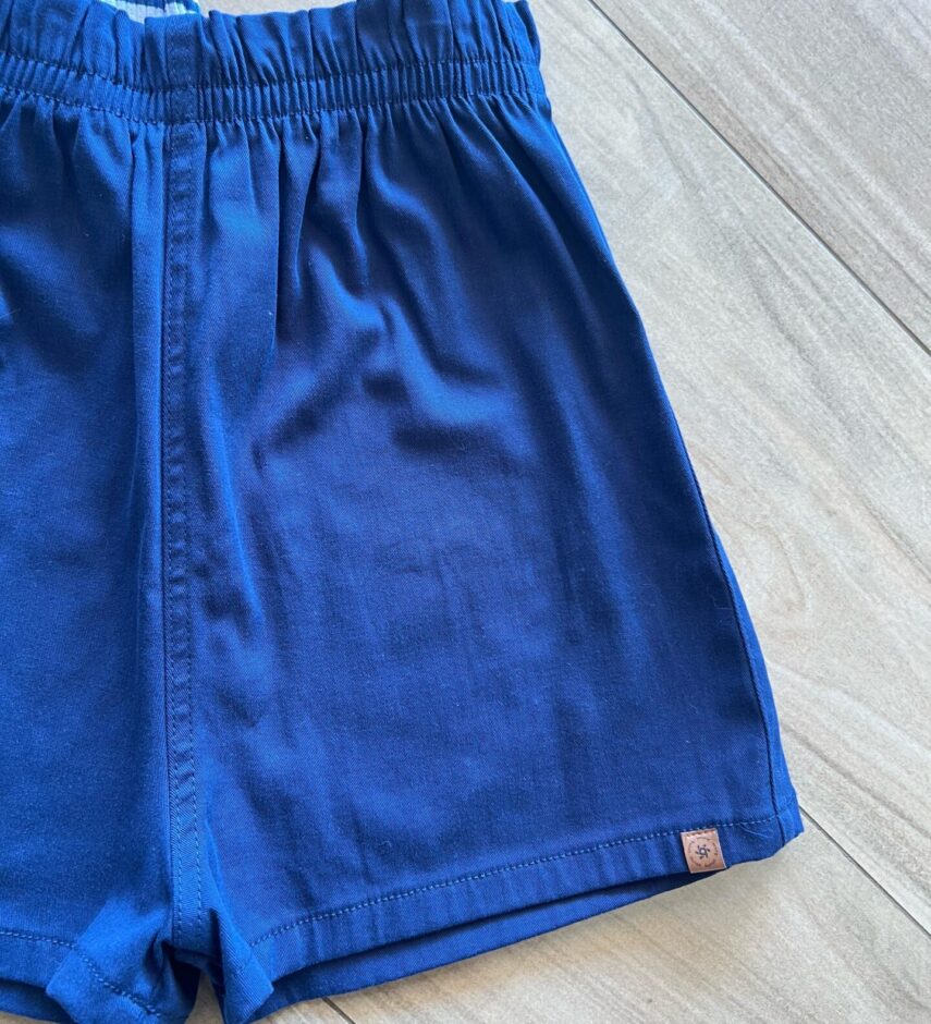 fernandaramoskids com br Conjunto Infantil Feminino Regata Listrada e Short Azul Escuro1