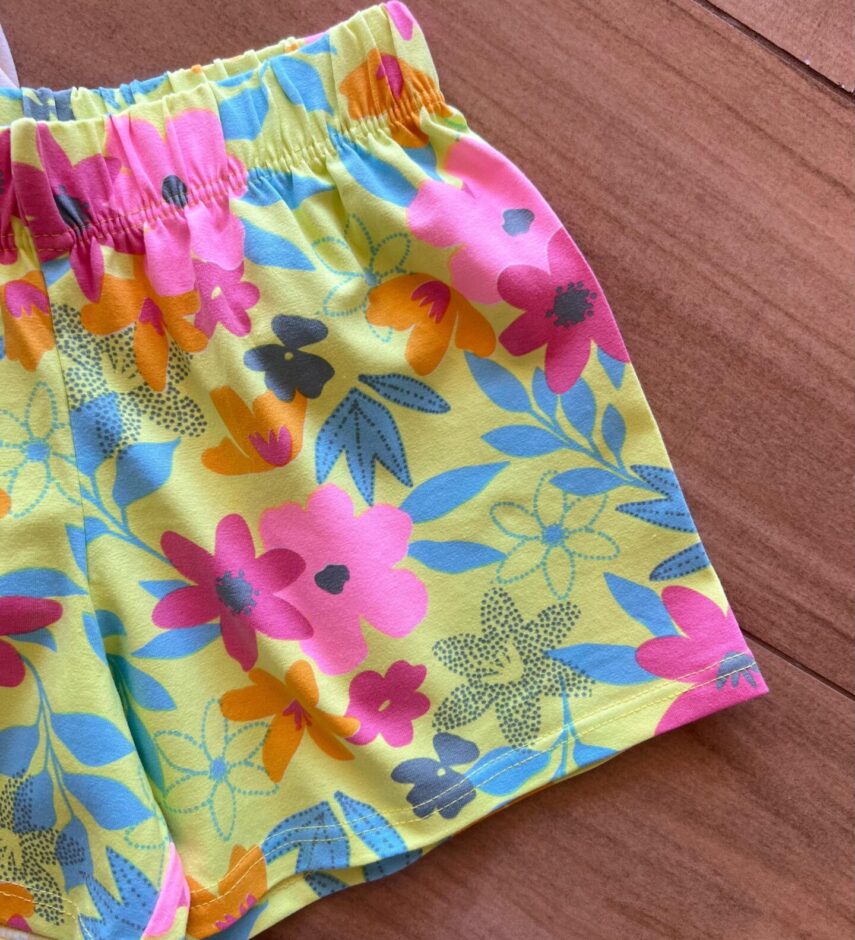 fernandaramoskids com br Conjunto Infantil Feminino Regata Lovely e Short Flor 1