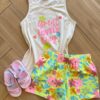 Conjunto Infantil Feminino Regata Lovely e Short Flor Fernanda Ramos Kids