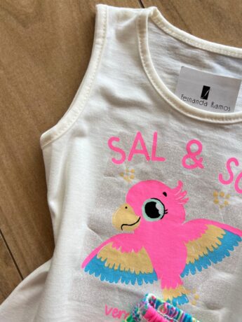 fernandaramoskids com br Conjunto Infantil Feminino Regata Sal & Sol e Short Estampado1
