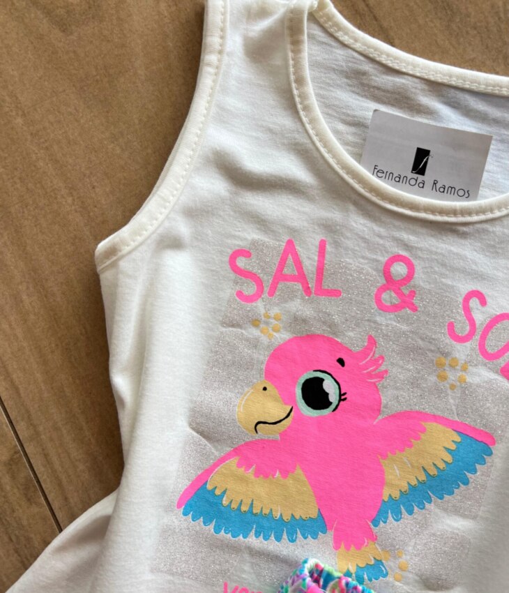 fernandaramoskids com br Conjunto Infantil Feminino Regata Sal & Sol e Short Estampado1