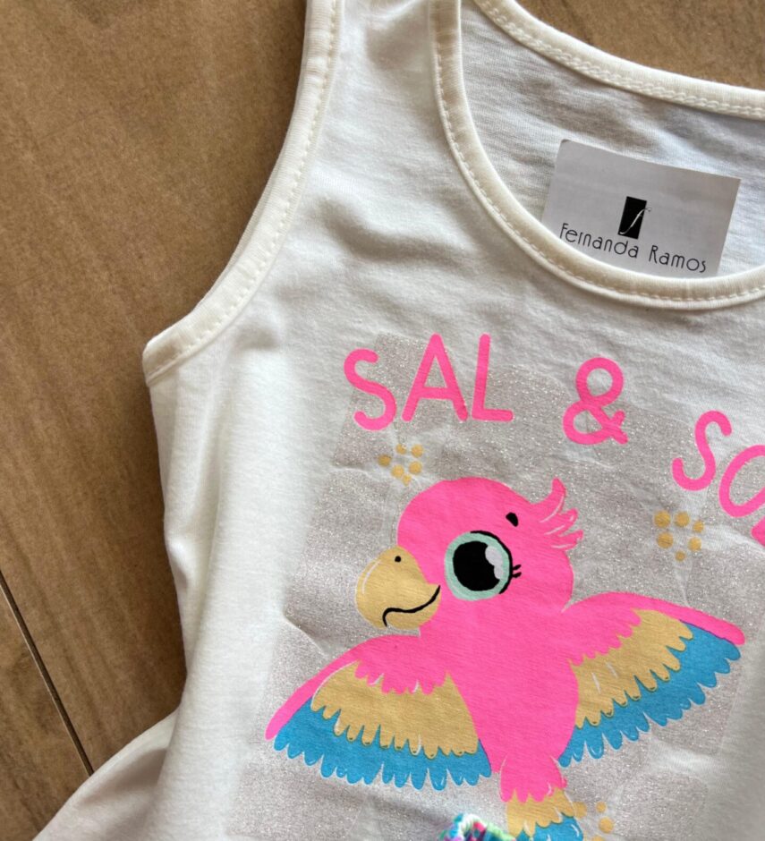 fernandaramoskids com br Conjunto Infantil Feminino Regata Sal & Sol e Short Estampado1