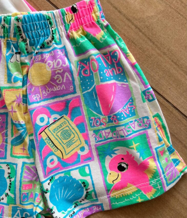 fernandaramoskids com br Conjunto Infantil Feminino Regata Sal & Sol e Short Estampado2