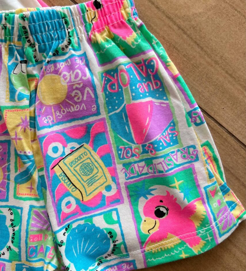 fernandaramoskids com br Conjunto Infantil Feminino Regata Sal & Sol e Short Estampado2