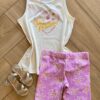 Conjunto Infantil Feminino Regata Stay Positive e Bermuda Estampada Fernanda Ramos Kids
