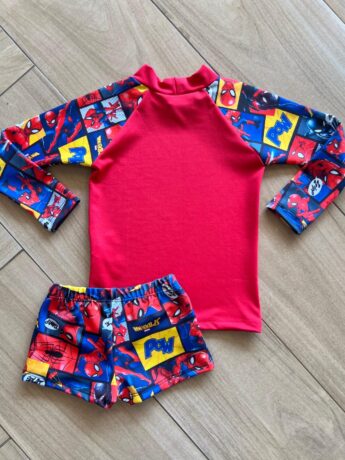 fernandaramoskids com br Conjunto Infantil Masculino Blusa Térmica e Sunga Aranha 1