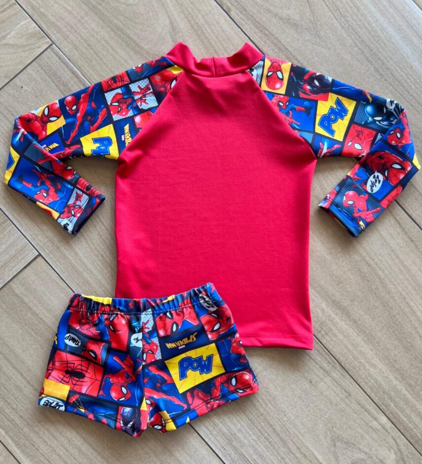 fernandaramoskids com br Conjunto Infantil Masculino Blusa Térmica e Sunga Aranha 1