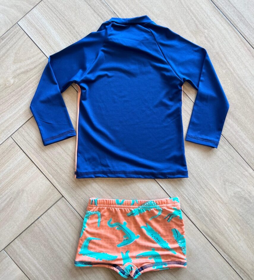 Conjunto Infantil Masculino Blusa Térmica e Sunga Dinossauro Fernanda Ramos Kids