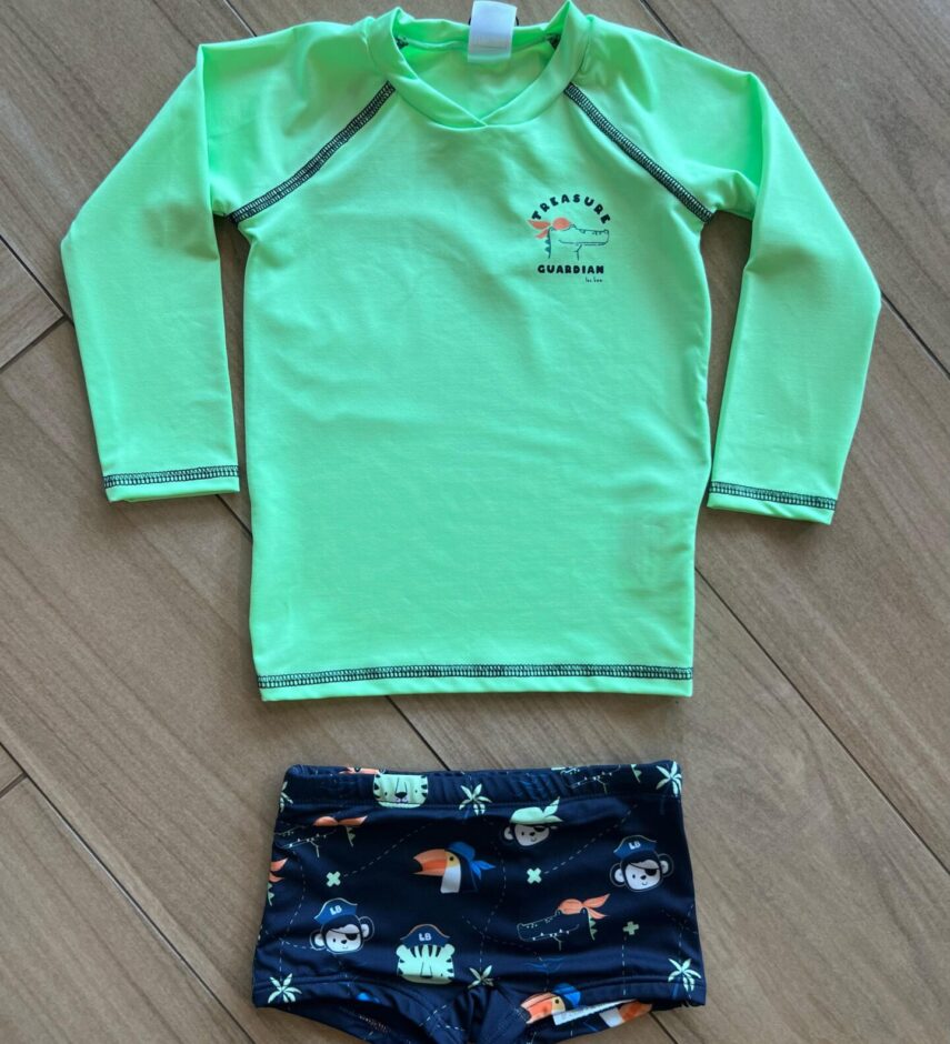 Conjunto Infantil Masculino Blusa Térmica e Sunga Guardian Fernanda Ramos Kids