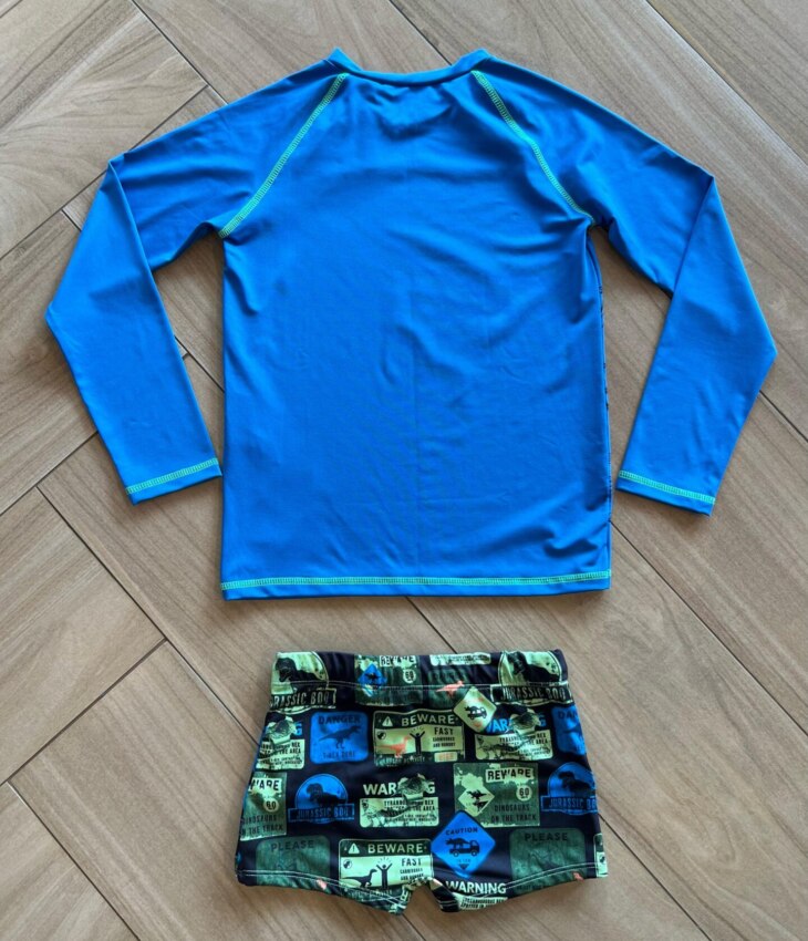Conjunto Infantil Masculino Blusa Térmica e Sunga Tyrannosaurus Fernanda Ramos Kids