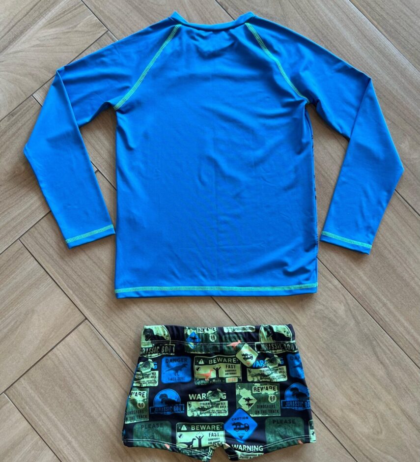 Conjunto Infantil Masculino Blusa Térmica e Sunga Tyrannosaurus Fernanda Ramos Kids