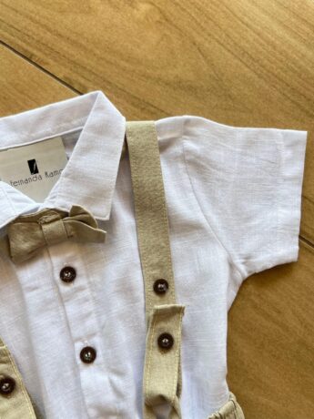 fernandaramoskids com br Conjunto Infantil Masculino Body Branco e Bermuda com Suspensório1