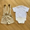 fernandaramoskids com br Conjunto Infantil Masculino Body Branco e Bermuda com Suspensório3