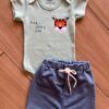 Conjunto Infantil Masculino Body Vede Awe Some Dude e Short Fernanda Ramos Kids