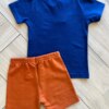 fernandaramoskids com br Conjunto Infantil Masculino Camiseta Azul e Bermuda Terra Cota 3