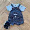 Conjunto Infantil Masculino Camiseta Azul e Jardineira Fernanda Ramos Kids