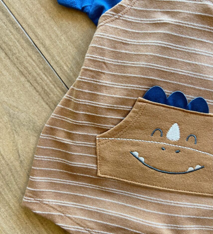 fernandaramoskids com br Conjunto Infantil Masculino Camiseta Azul e Jardineira Listrada1