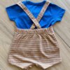 fernandaramoskids com br Conjunto Infantil Masculino Camiseta Azul e Jardineira Listrada2