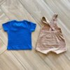 fernandaramoskids com br Conjunto Infantil Masculino Camiseta Azul e Jardineira Listrada3