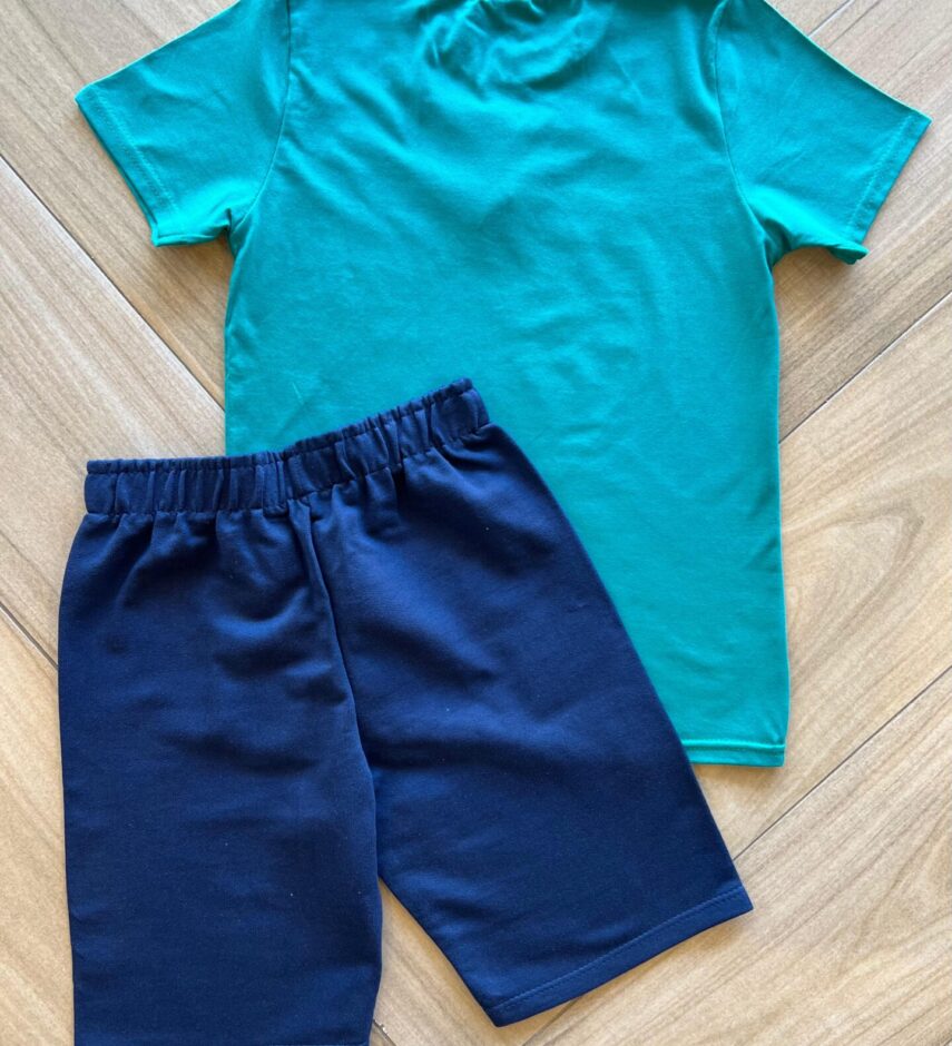 fernandaramoskids com br Conjunto Infantil Masculino Camiseta Bola e Bermuda Azul 3