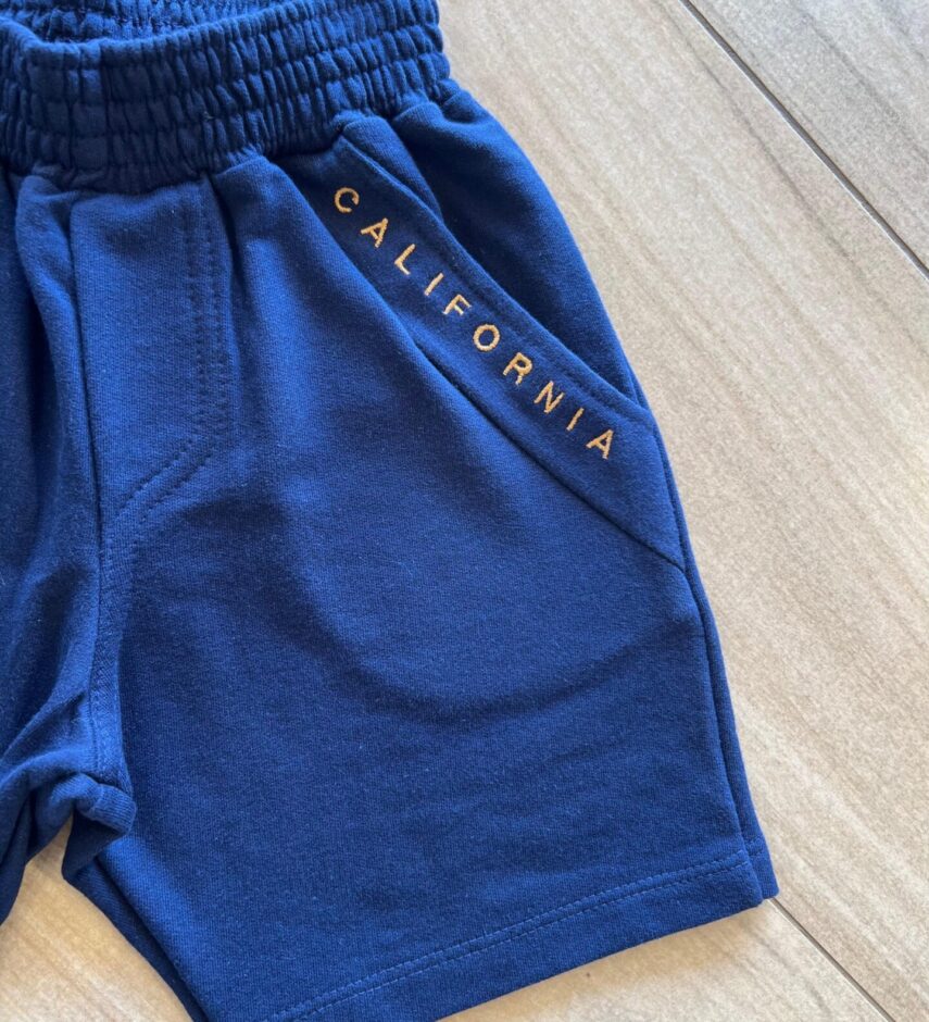 fernandaramoskids com br Conjunto Infantil Masculino Camiseta com Bolso e Bermuda Azul2