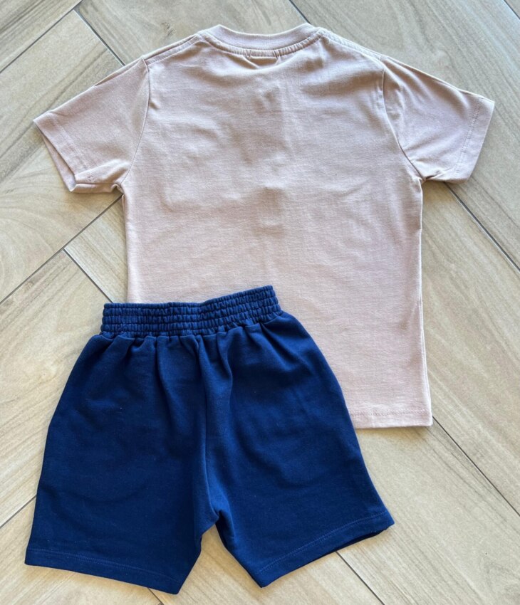 fernandaramoskids com br Conjunto Infantil Masculino Camiseta com Bolso e Bermuda Azul3