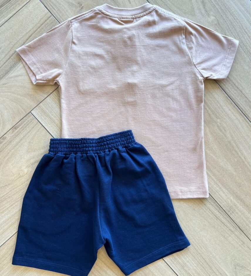 fernandaramoskids com br Conjunto Infantil Masculino Camiseta com Bolso e Bermuda Azul3