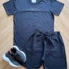 Conjunto Infantil Masculino Camiseta Enjoy e Bermuda Preto Fernanda Ramos Kids