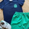 fernandaramoskids com br Conjunto Infantil Masculino Camiseta Just Fun e Bermuda Verde1