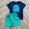 fernandaramoskids com br Conjunto Infantil Masculino Camiseta Just Fun e Bermuda Verde2