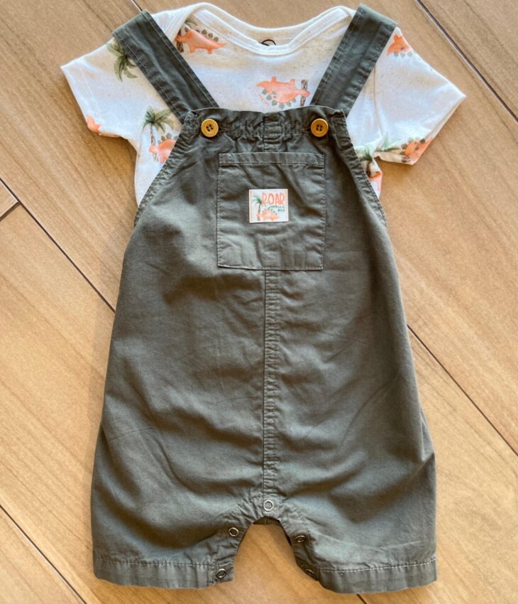 Conjunto Infantil Masculino Camiseta Mescla e Jardineira Fernanda ramos kids