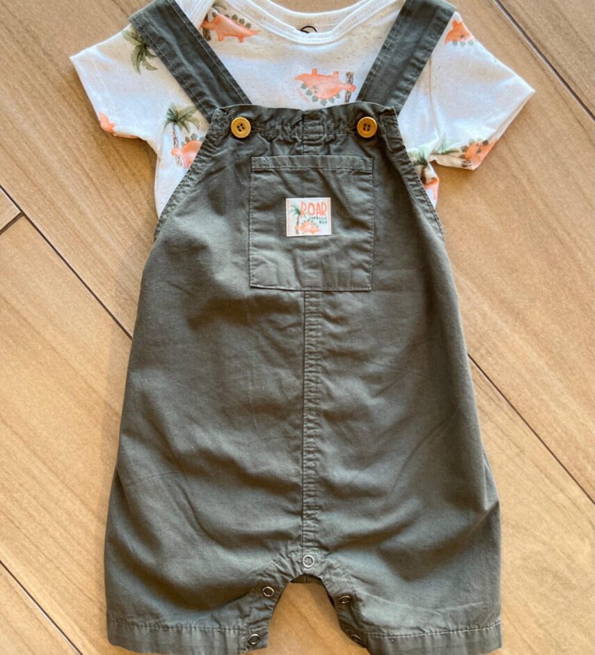 Conjunto Infantil Masculino Camiseta Mescla e Jardineira Fernanda ramos kids