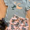 Conjunto Infantil Masculino Camiseta Roarrr e Bermuda Estampada Fernanda Ramos Kids