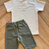fernandaramoskids com br Conjunto Infantil Masculino Camiseta Texturizada e Bermuda Verde3